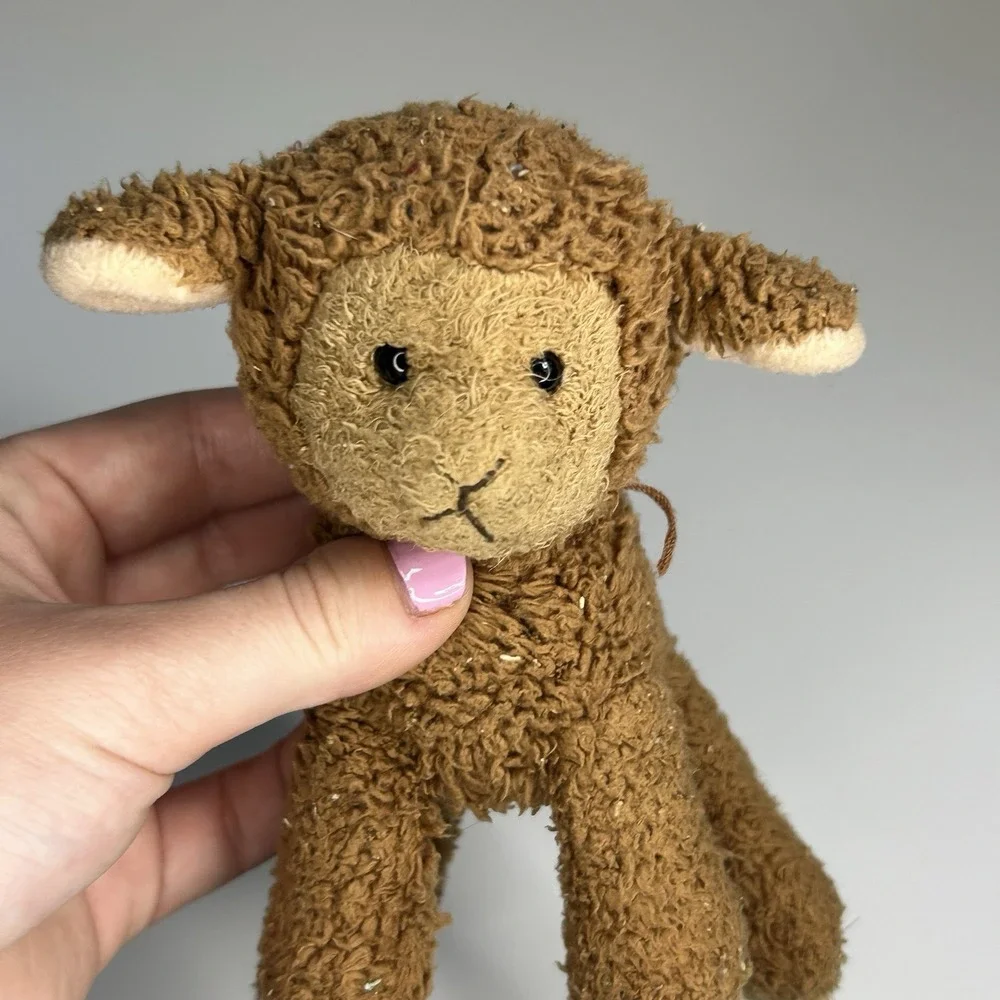 Vintage Russ Berrie Brown Lamb Sheep Plush Stuffed Animal Small‎ 6